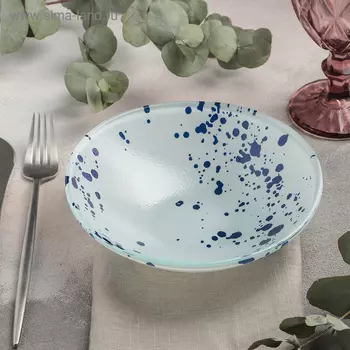 Салатник Magistro «Дали», d=18 см, стекло, голубой