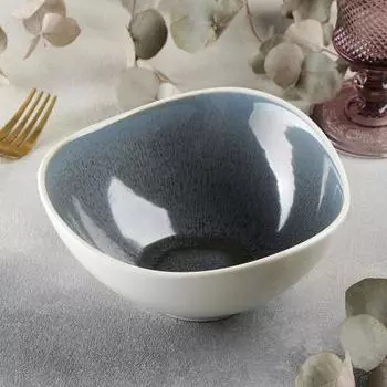 Салатник Magistro Ocean, 800 мл, d=17.4 см, фарфор, синий, белый