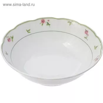 Салатник Menuet, декор «Роза, зелёная отводка», 13 см