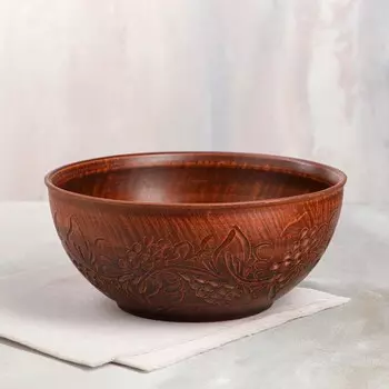 Салатник "Резной узор", декор, красная глина, 3 л