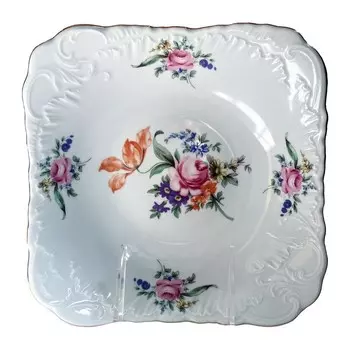Салатник Rococo «Мейсенский букет, отводка золото», d=27 см