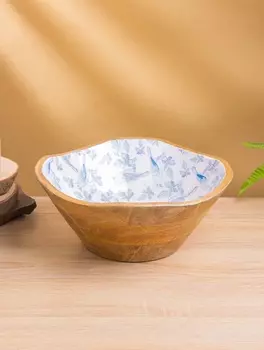 Салатник «Синие птицы», 292911 см, дерево манго