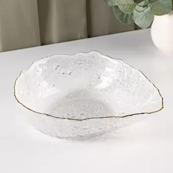 Салатник «Ракушка», 930 мл, 23.517.57 см, фигурный, стекло, прозрачный