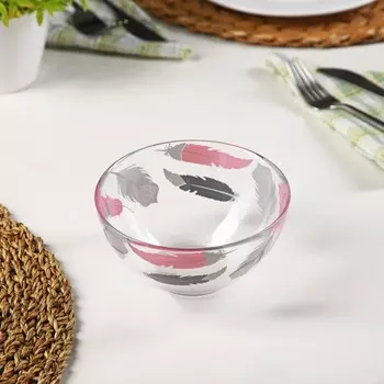 Салатник стеклянный Tirana pink, 400 мл, d=13 см