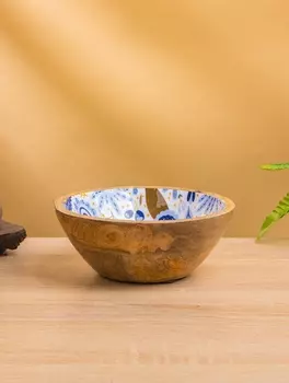 Салатник «Васильки», 17.517.56.5 см, дерево манго