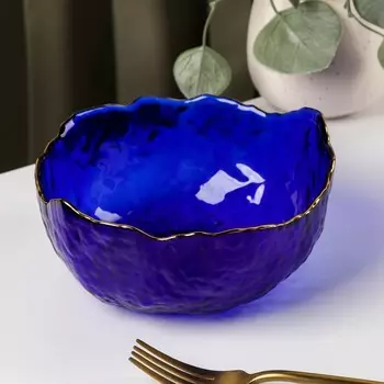 Салатник «Вулкан», 680 мл, 16167.5 см, стекло, голубой