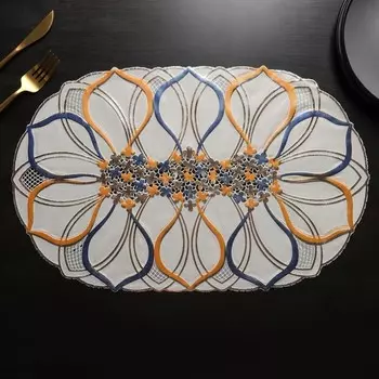 Салфетка ажурная для стола «Цветок», 4530 см, цвет белый