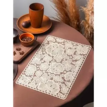 Салфетка ажурная для стола «Нежность. Цветы», 4530 см, цвет бежевый
