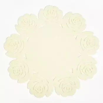 Салфетка декоративная Доляна"Цветы" цвет бежевый, d 30 см, 100% п/э, фетр