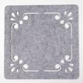 Салфетка декоративная Доляна"Классика" цвет серый,30х30 см, 100% п/э, фетр