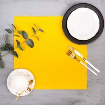 Салфетка декоративная Этель 40*40, саржа цв. желтый, 100% хлопок, саржа, 250гр/м2