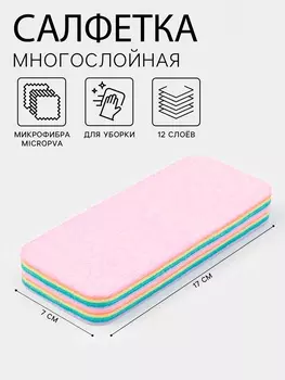 Салфетка многослойная для уборки из микрофибры MicroPVA, 177 см, 12 слоев