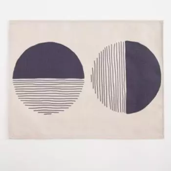 Салфетка на стол "Этика" черные круги 30*40см,100% п/э