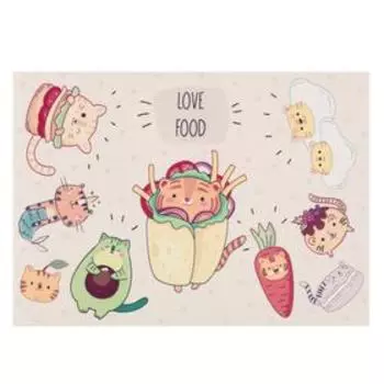 Салфетка на стол "Love food" ПВХ, 40х29 см