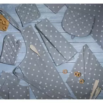 Салфетка под приборы Grey polka dot, размер 35х45 см, цвет горох,