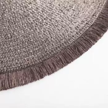 Салфетка сервировочная «Доляна. Блеск», серая, d=38 см