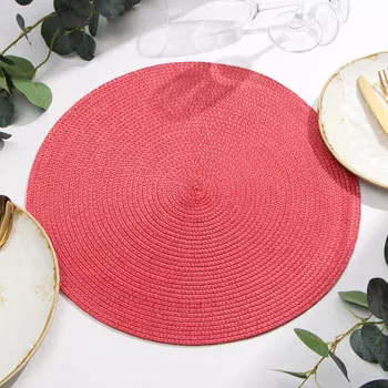 Салфетка сервировочная «Доляна. Классика», бордо, d=38 см