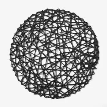 Салфетка сервировочная «Доляна. Трава», чёрная, d=38 см