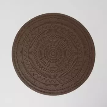 Салфетка сервировочная на стол «Африка», d=38 см, цвет коричневый