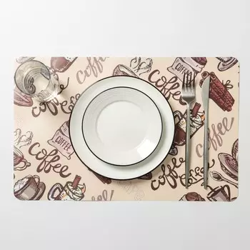 Салфетка сервировочная на стол Доляна Coffee, 4328 см, бежевая