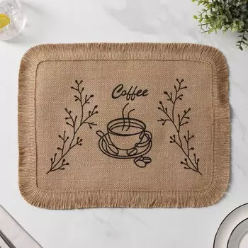 Салфетка сервировочная на стол Доляна Coffee, 4030 см, бежевая