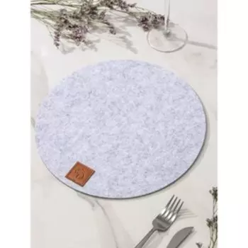 Салфетка сервировочная на стол Доляна «Грэй», d=30 см, цвет серый