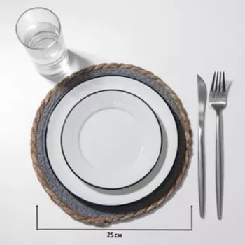 Салфетка сервировочная на стол Доляна «Мэг», 2525 см, цвет голубой