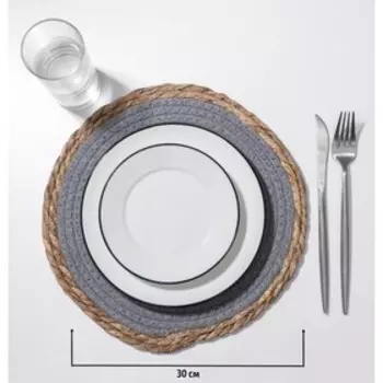 Салфетка сервировочная на стол Доляна «Мэг», 3030 см, цвет голубой