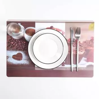 Салфетка сервировочная на стол двусторонняя «Кофе», 43×28 см