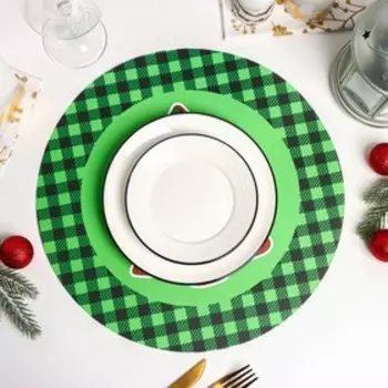 Салфетка сервировочная на стол Доляна «Ёлочка», d=36 см