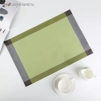 Салфетка сервировочная на стол «Параллель», 45,5×30 см, цвет зелёный