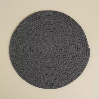 Салфетка сервировочная на стол SL Home, хлопок, d=38 см, серая