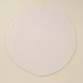 Салфетка сервировочная на стол SL Home, хлопок, d=38 см, белая