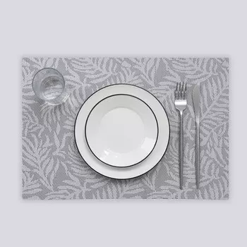 Салфетка сервировочная на стол «Тропические листья», 45×30 см, цвет серый