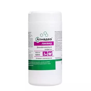 Салфетки "Алмадез-ликвид" влажные № 60 (13,5*18,0 см) в банке