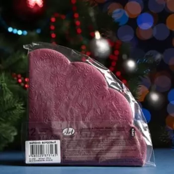 Салфетки бумажные "Art Bouquet" Бордовый Барокко Rondo, 3 слоя, 12 листов