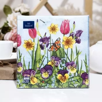 Салфетки бумажные Art Bouquet "Цветочная сказка", 3 слоя,33x33, 20 листов