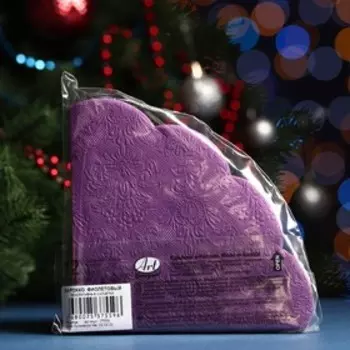 Салфетки бумажные "Art Bouquet" Фиолетовый Барокко Rondo, 3 слоя, 12 листов