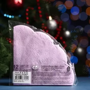 Салфетки бумажные "Art Bouquet" Лиловый Барокко Rondo, 3 слоя, 12 листов