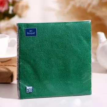 Салфетки бумажные Art Bouquet Мятный темный Барокко, 33х33, 3 слоя, 16 листов