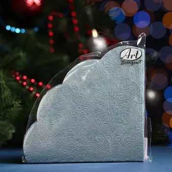 Салфетки бумажные "Art Bouquet" Перламутровый blue Барокко, 3 слоя, 12 листов