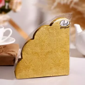 Салфетки бумажные Art Bouquet Rondo Золото Барокко, 3 слоя, 12 листов