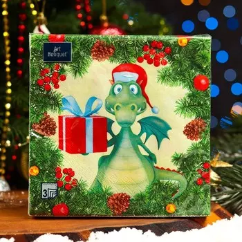 Салфетки бумажные Art Bouquet «Дракон», 3 слоя, 3333, 20 шт.