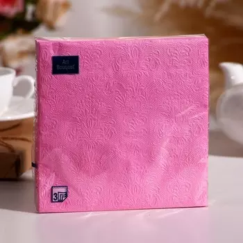 Салфетки бумажные Art Bouquet Светло-розовый Барокко, 33х33, 3 слоя, 16 листов