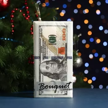 Салфетки бумажные "Bouquet CAFE-BAR" 100 $ Франклин, 2 слоя, 10 листов
