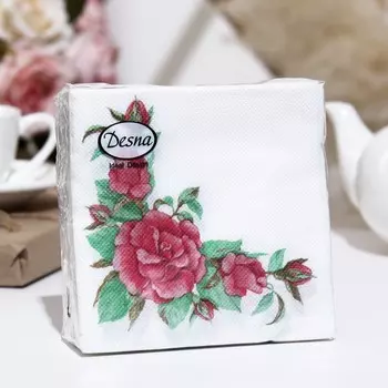 Салфетки бумажные Desna Design "Дикая роза",1 слоя,24x24,40 листов
