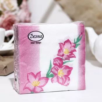 Салфетки бумажные Desna Design "Гладиолус",1 слоя,24x24,40 листов