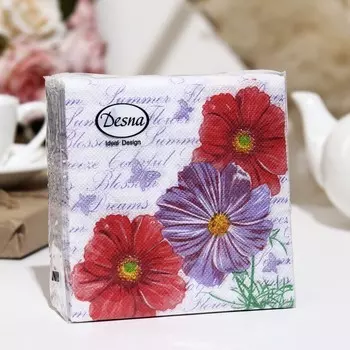 Салфетки бумажные Desna Design "Космея",1 слоя,24x24,40 листов