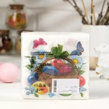 Салфетки бумажные " Desna Design" Пасхальная корзина, 40 листов