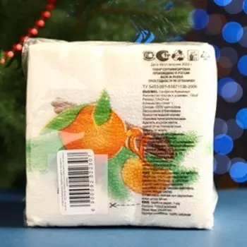 Салфетки бумажные Гармония цвета «Мандарин», 24х24 см, 100 листов